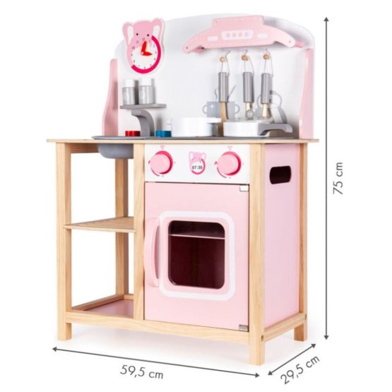 Ema wooden kitchen with effects - pink