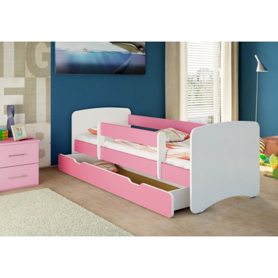Child's bed with bed rail Nico - pink