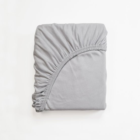 Cotton bed sheet 200x180 cm - gray