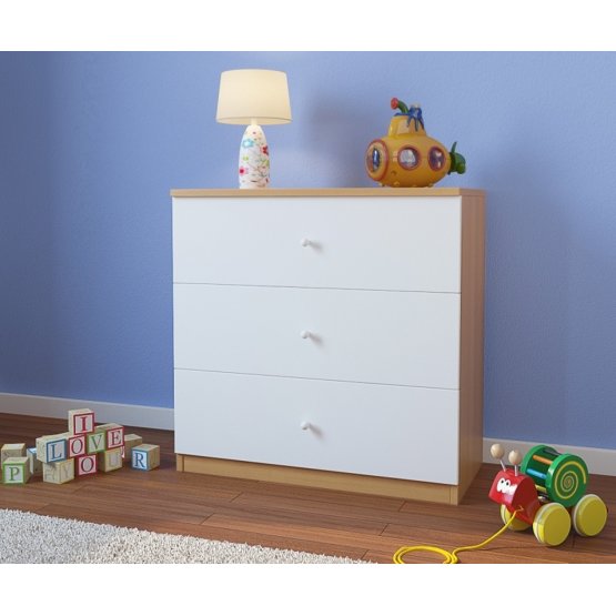Ourbaby children's chest of drawers - beech -white