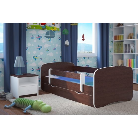 Ourbaby Children's Bed with Safety Rail - Wenge