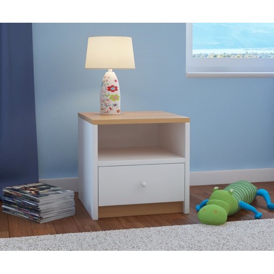 Ourbaby children nightstand - beech and white