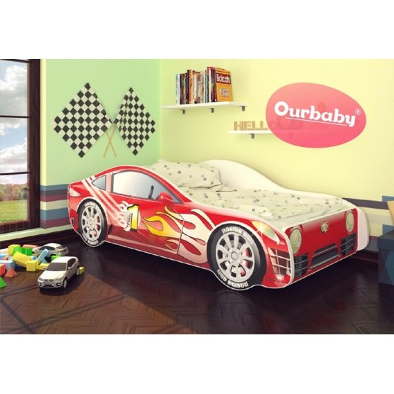 Ourbaby children's bed race car + free mattress