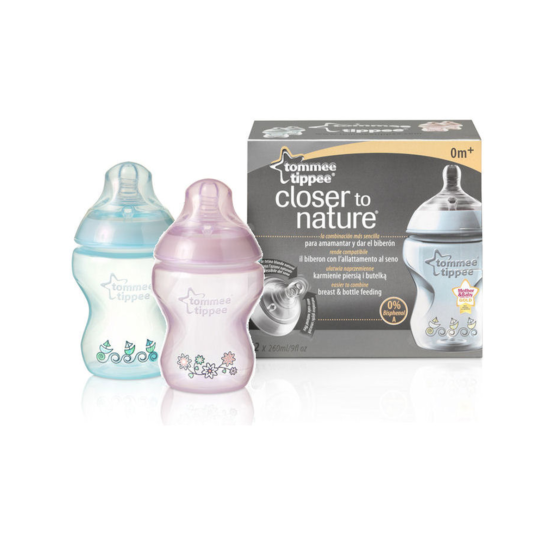 Infant bottle with pictures C2N, 260ml, 2ks