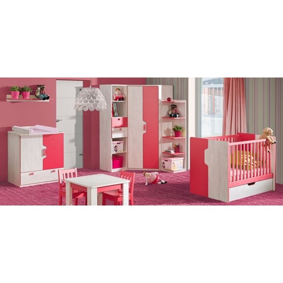 Nuki Children's Bedroom Furniture Set - Raspberry