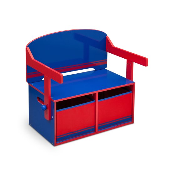 Kids' Bench with Storage Space - Blue-Red