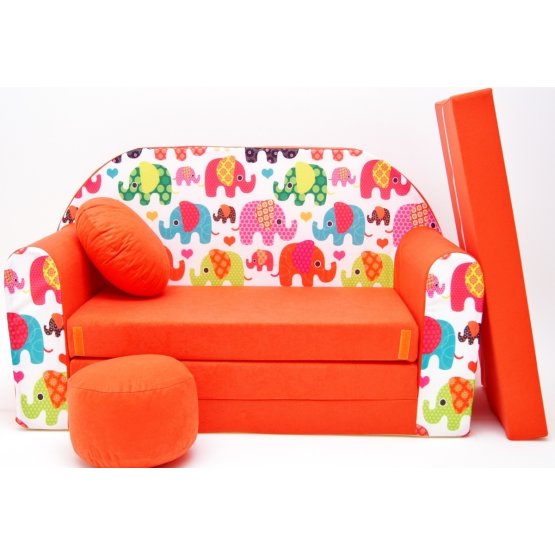 Kids' sofa Elephants - Orange