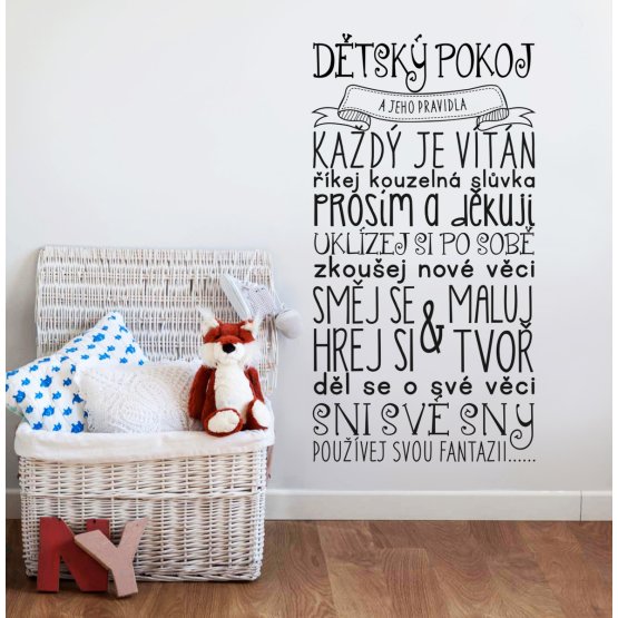 Wall Decoration - Children's Bedroom Rules - Black