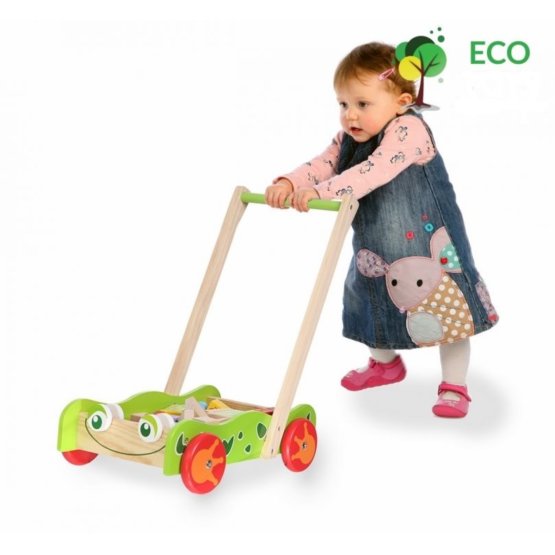 Wooden Baby Push Walker with Building Blocks banaby.co.uk