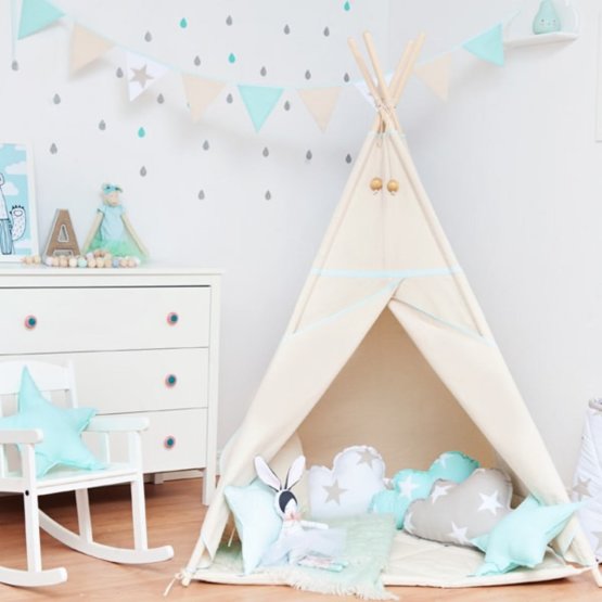Teepee Beige with mint detail