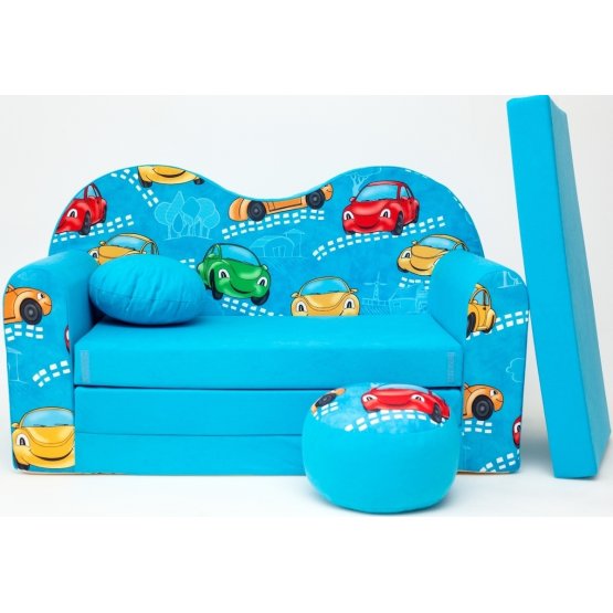 Cars Children's Sofa Bed - Blue