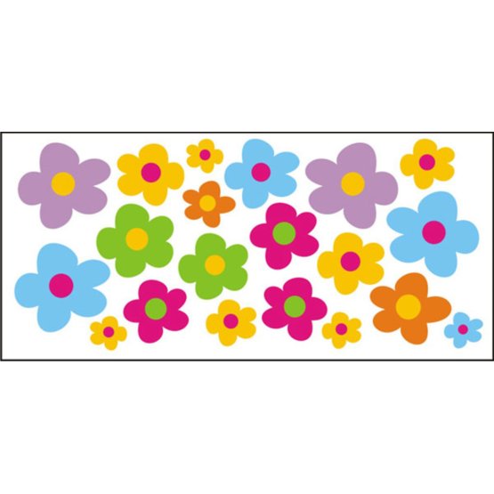 Window stickers - colorful flowers - 0,3 m2