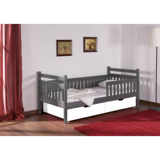 Baby bed Alice 180x80 cm - graphite-white