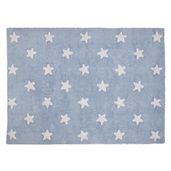 Children's rug with stars Stars Blue - White