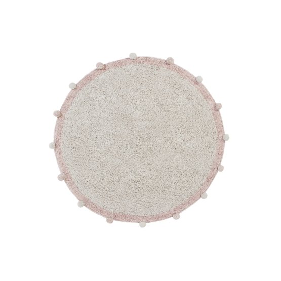 Round cotton rug Bubbly Natural - Vintage Nude