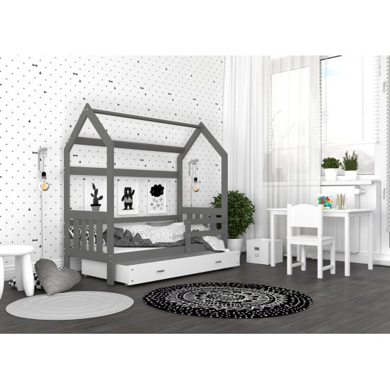Baby bed house Philip - gray-white
