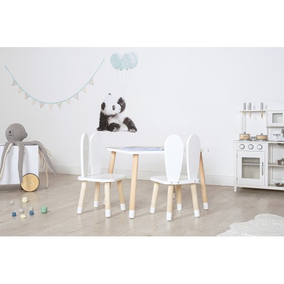 Children's table with chairs - Oushka - white