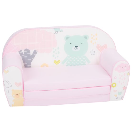 Children's sofa Mint Bear - pink-white