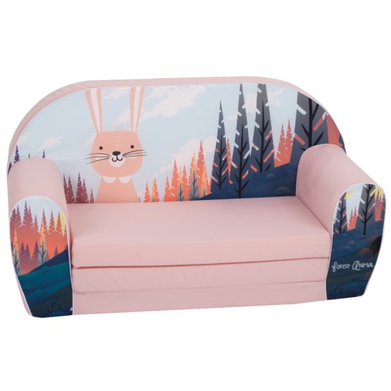 Baby sofa Hare in forest - pink