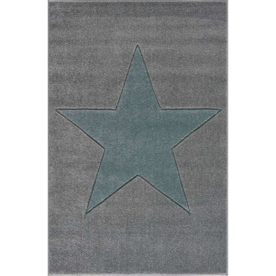 Children's rug STAR silver-gray/mint