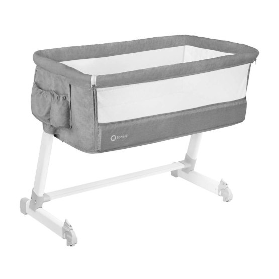 Travel cot for parents' bed Theo - light grey