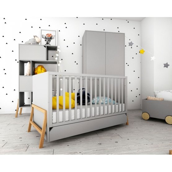 Children's crib Lotti Grey