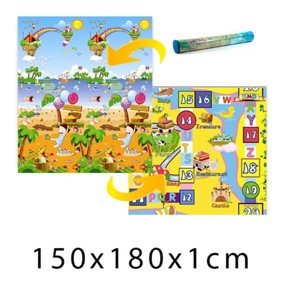 Children's foam rug Magical Island + Board game 150x180x1 cm