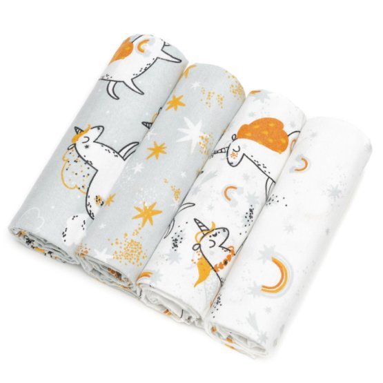 Baby cloth diapers - unicorns 4 pcs