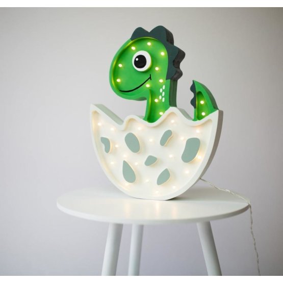 Children's wooden lamp ICE lamp Dino - green