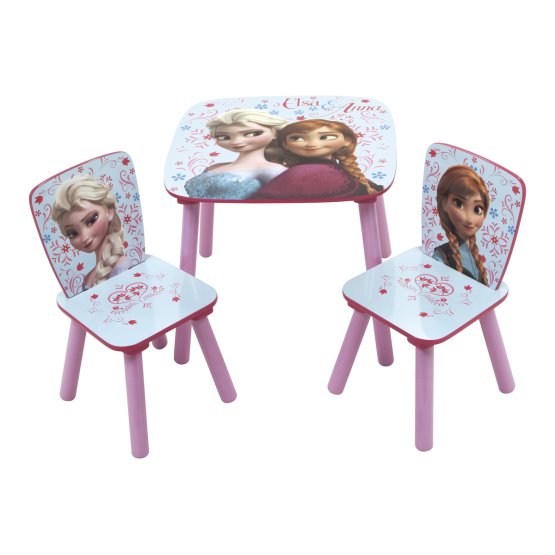 Childlike table with chairs Frozen - violet-blue