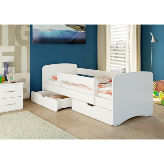 Children bed with bed rail - Philip - white