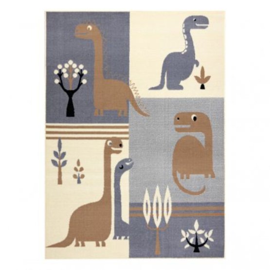 Children's rug Dinosaur World - gray-brown