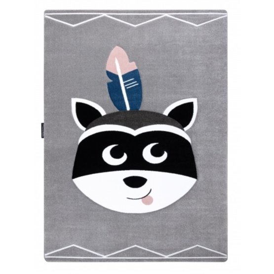Children's carpet PETIT - Raccoon - gray