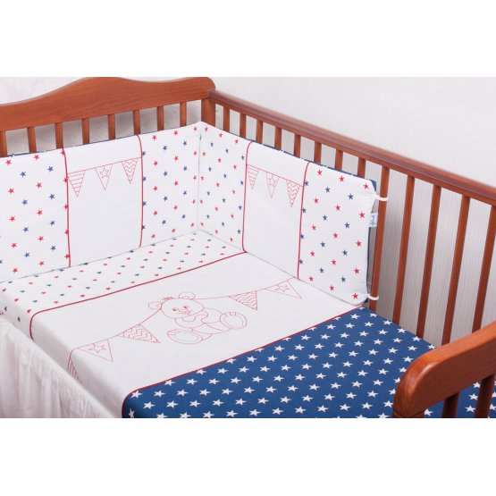 3Piece Baby Cot Bedding Set Colourful Teddy Bear banaby.co.uk