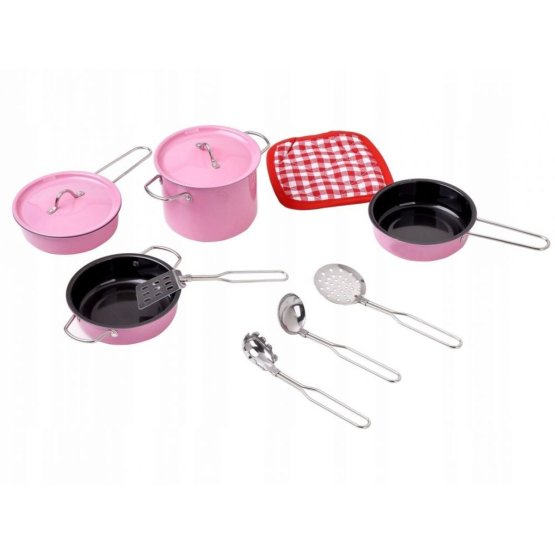 Set dishes to childrens kitchenettes - pink