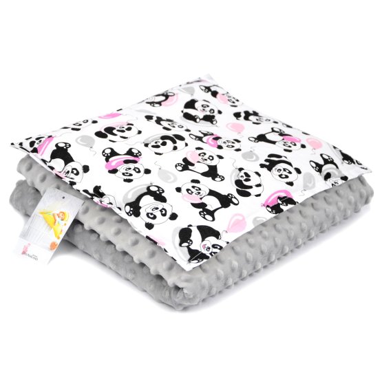 Baby blanket and pillow M Panda - grey