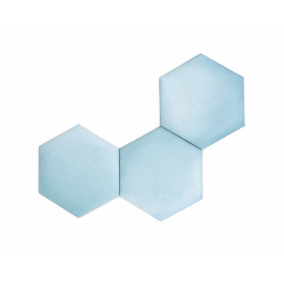 Hexagon upholstered panel - baby blue