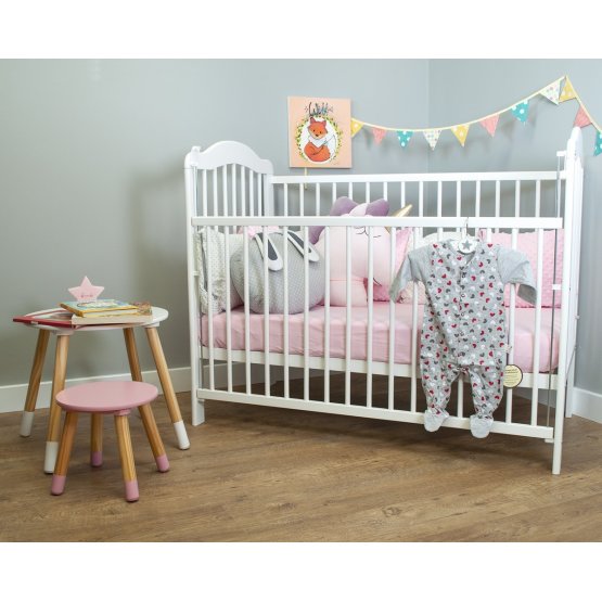 Cot Alek with pull-down side - white