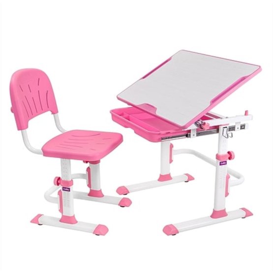 Childlike writing table + chair Cubby Lupine - pink