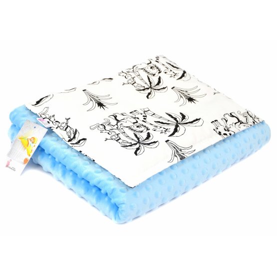Baby blanket and pillow M Safari - blue