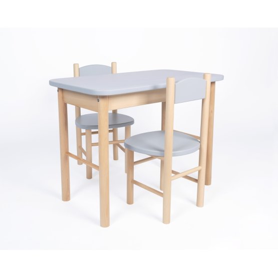 Set of table and chairs Simple - gray