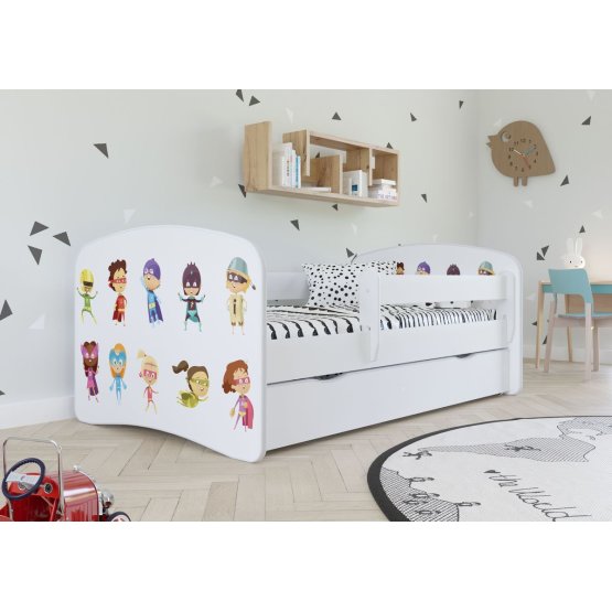 Baby bed se behind the gate - Superheroes - white