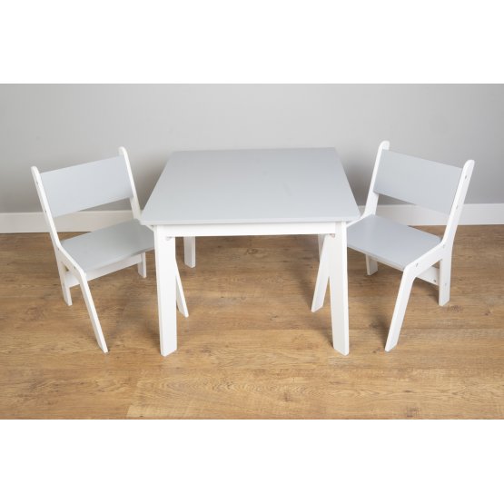 Ourbaby - Children's table and chairs - gray-white