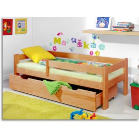 Children's Bed with Safety Rail - Alder