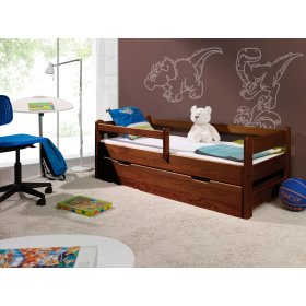 Children's Bed with Safety Rail - Walnut, Ourbaby