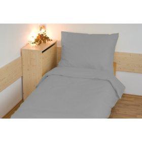 Plain cotton bedding 140x200 cm - Light grey, Brotex