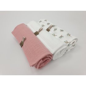 Muslin diapers 3 pcs - pink