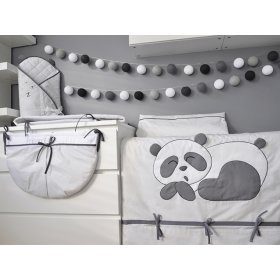 Bedding set 3-piece for children Panda - grey, Modenex