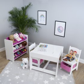 Ourbaby children's table with chairs with pink boxes, SENDA