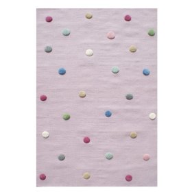 Children's rug dotted - pink